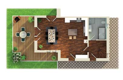 3d immobilien als grundriss in 3d