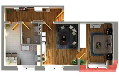 3d immobilien als grundriss in 3d
