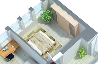 aufbereitung vom architekten plan als grundriss in 3d