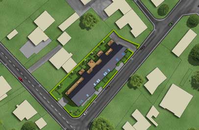 3d immobilie ansicht von oben als lageplan