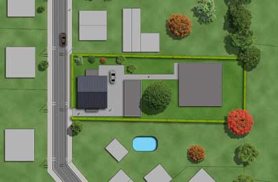 architektur darstellungen 3d lageplan