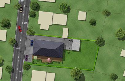 grundstueck visualisierung als 3d lageplan