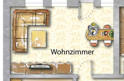 grundriss kolorieren 2d premium