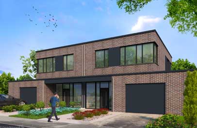 haus in 3d aussenansicht