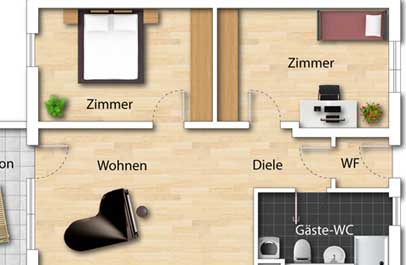 immobilien geschaeft 2d grundriss premium