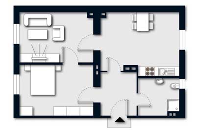 immobilien geschaeft 2d grundriss solid