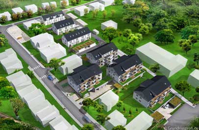 immobilien plan 3d vogelperspektive