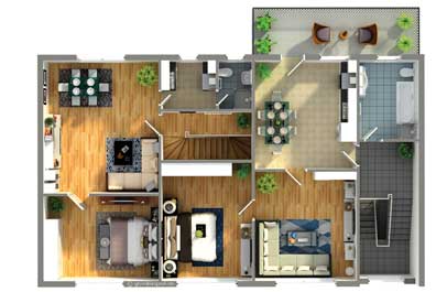 immobilien plan neu als 3d grundriss
