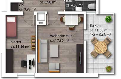 immobilien plan ueberarbeitung 2d premium