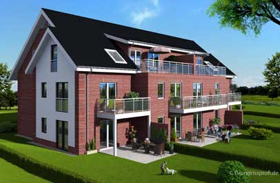 immobilien plan aussenansicht