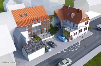 immobilien plan aussenansicht
