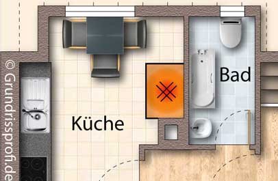 praesentation schaufenster makler buero 2d grundriss premium