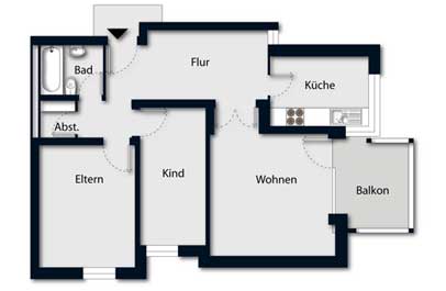 wohnungsplan ueberholen 2d solid