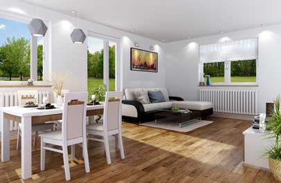 3d wohnungsplan als innenansicht